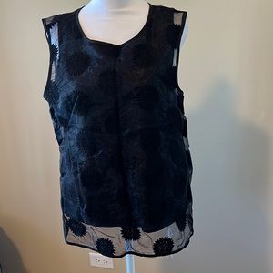 Halogen Beautiful dressy black top size M